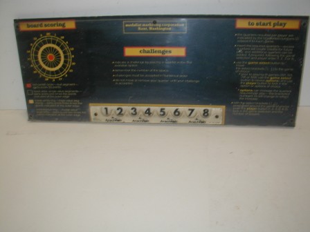Arachnid Darts Control Panel (24 1/2 X 9 1/2) (Plexi Overlay) (Dirty) (Item #7) $34.99
