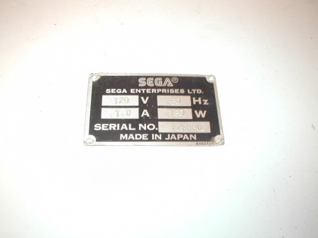 Sega / Subroc 3D Cabinet Plate (Item #6) $26.99