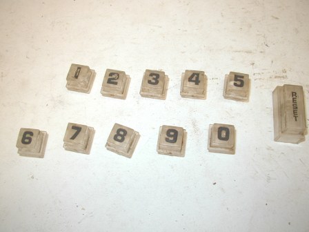 Rock-Ola 484 Jukebox Selector Button Set / Transluscent / Clear (Dirty) (1 2 And 4 Need Touch Up (Item #50) $24.99